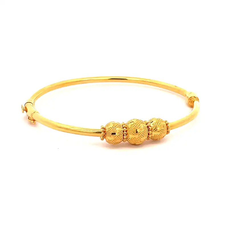 Classic  Bangle Bracelet in 22K Yellow Gold - Free size